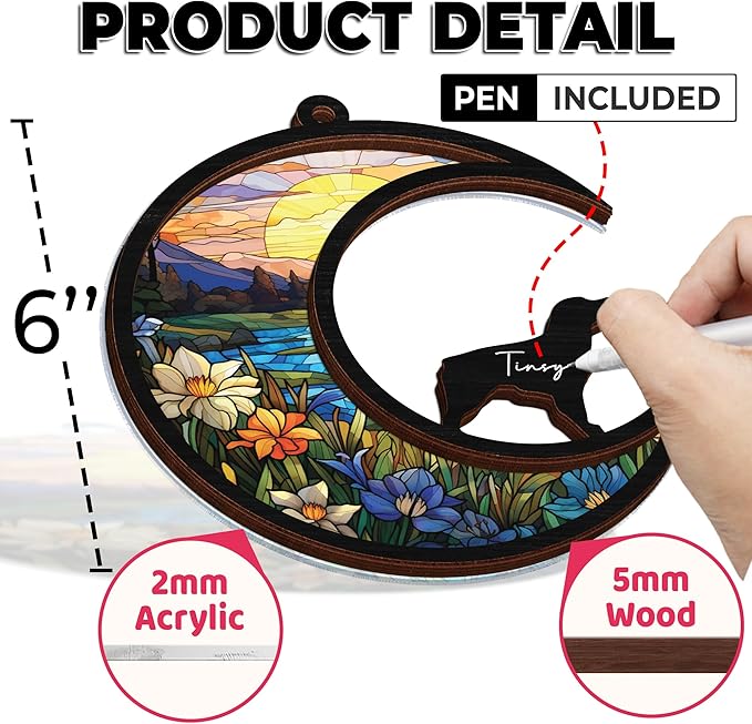 6'' Brittanys Dog Memorial Suncatcher & Pet Lover Sign Gift Personalized Dog Name Ornament Window Hanging Pet of Loss Dog Sympathy Gift for Dog Lovers Car Hanging SCD-B11-6-66