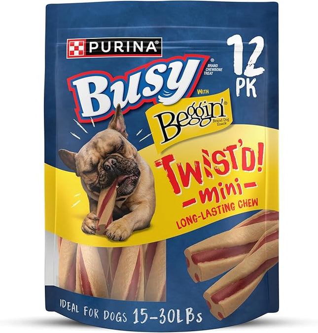 Purina Busy with Beggin’ Twist’d Mini Adult Dog Chew Bone Treats - 12 ct. Pouch