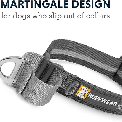 Ruffwear, Web Reaction Dog Collar, Escape-Proof Security Buckle, Adjustable Anti-Slip Martingale Collar with Durable Nylon Tubelok Webbing & Silent ID Attachment, Granite Gray, 23"-26"