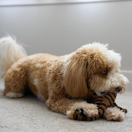 SPOT Skinneeez Jungle Cat 14 Inch Stuffing-Free Plush Squeaky Dog Toy – Soft Interactive Chew Toy for Small and Medium Dogs – Mess-Free Play for Light & Moderate Chewers