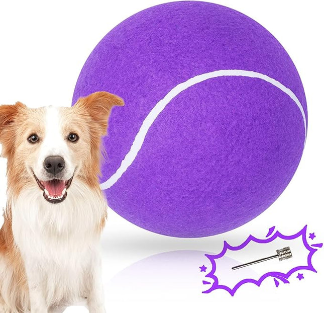Big Tennis Ball for Dogs, Giant Dog Tennis Ball Toy Large Outdoor Sports Gift for Small Medium Large Dog (Purple, 9.5 inch)