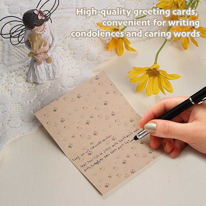 Loss of Dog Sympathy Gift, Dog Memorial Gifts, Angel Figurine, Remembrance Keepsake, Pet Sympathy Gift (Light Brown)