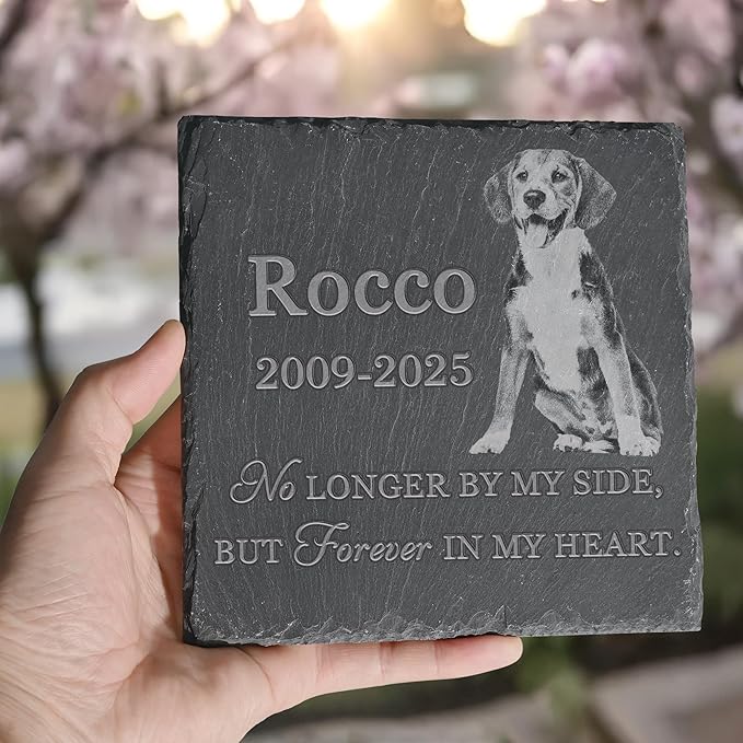 Pet Memorial Stone, Dog Memorial Stone, Dog Memorial Gifts for Loss of Dog, Pet Memorial Gifts, Loss of Pet Sympathy Gift, in Loving Memory Pet - No Longer by My Side - Square