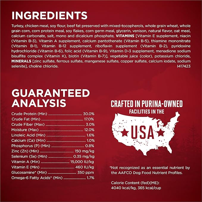 Purina ONE True Instinct With A Blend Of Real Turkey and Venison Dry Dog Food - 27.5 lb. Bag