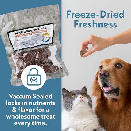 Fresh Is Best Freeze Dried Dog Treats – Raw Freeze Dried Cat Treats in Resealable Zipper Bag – High-Protein Duck Giblets for Dogs & Cats – Made in The USA