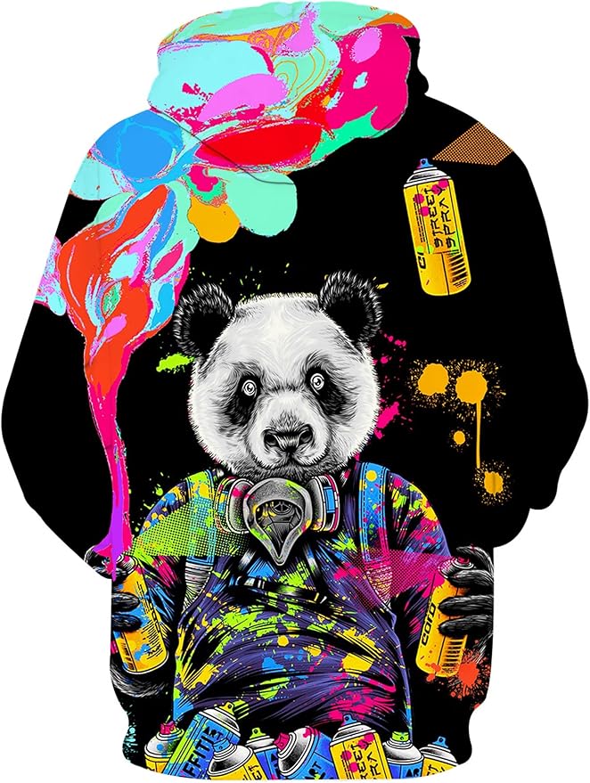 Yasswete Unisex Adults 3D Printed Fashion Hoodies for Men Women Pullover Novelty Sweatshirts with Big Pockets