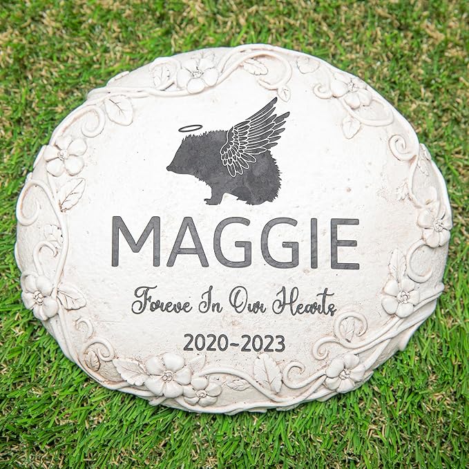 27 Personalized Hedgehog Memorial Stone Designs – Outdoor Weatherproof Pet Memorial Stones for Headstones, Tombstones, Gravestones, and Grave Markers – Memorial Gifts for the Loss of a Hedgehog