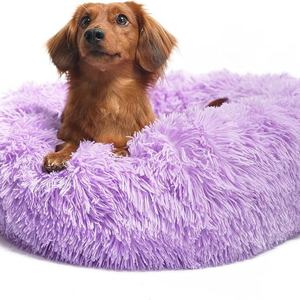 Dog Beds for Medium Dogs Washable 30 Inches Purple Fits up to 45 lbs Pets Beds Fluffy Anti Anxiety