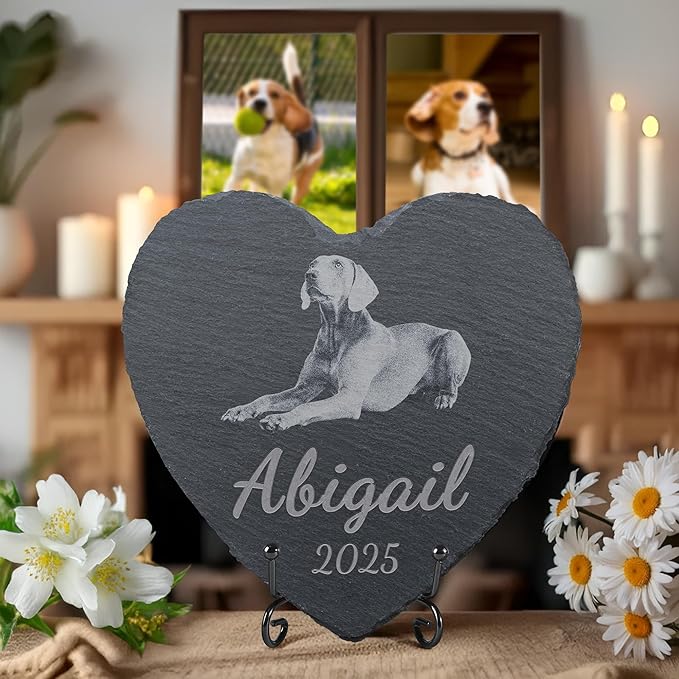 Pet Memorial Stone, Dog Memorial Stone, Dog Memorial Gifts for Loss of Dog, Pet Memorial Gifts, Loss of Pet Sympathy Gift, in Loving Memory Pet - Beloved Pet - Heart Shaped