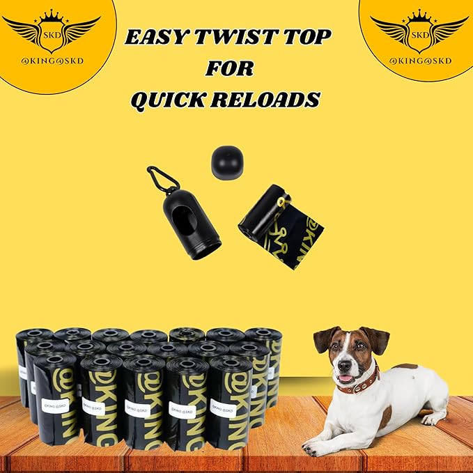 Dog Poop Bags, 20 Rolls (300 Bags) Value Pack Dispenser, Walking and Training Puppy Accessories, Hands-Free Carrier, Supports Small, Medium, Large Breeds. Committed to Give Back to Charity