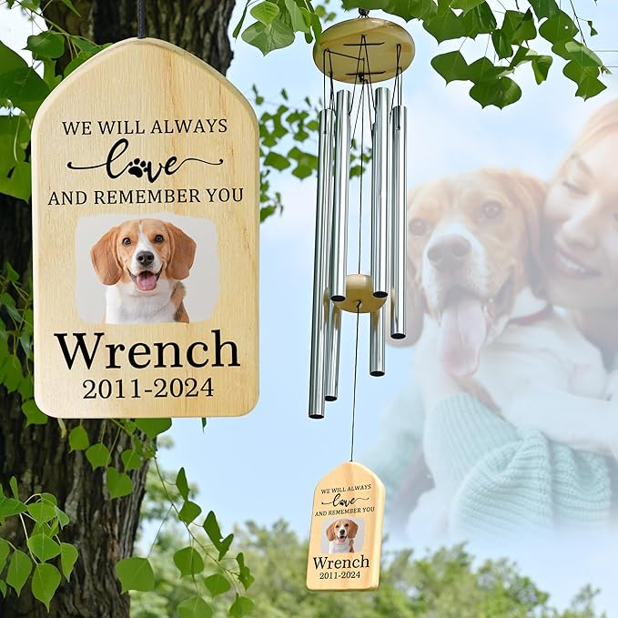 Personalized Pet Memorial Gifts, Pet Memorial Wind Chime, Dog Memorial Gifts, Cat Memorial Gifts, Pet Loss Gifts, Pet Loss Sympathy Gift, Dog Bereavement Gift, Dog Remembrance Gift - Love Remember