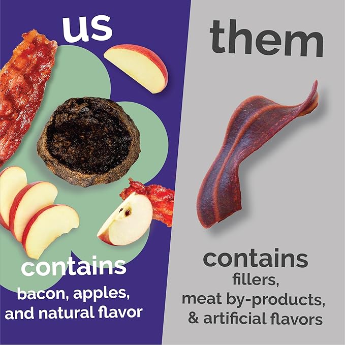 Fruitables Small Dog Treats – Whole Jerky Bites – Healthy Treats – Bacon & Apple Flavor – 5 Ounces