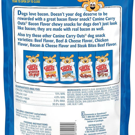 Canine Carry Outs Dog Treats, Bacon Flavor, 22.5 Ounce (Pack of 4), Made with Real Bacon