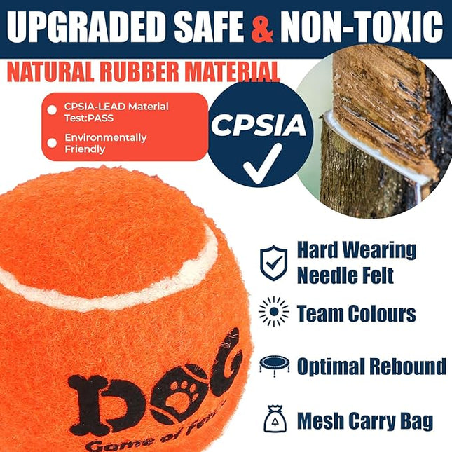 AMA SPORT Tennis Balls for Dogs 12 Pack 2.5" Red Dog Tennis Balls for Puppy Small Medium Dog Toys, Designed for Dogs Floating, Water-Hunting, Fetch, Fun Playing, Daily Exercise, Mid-air Catching