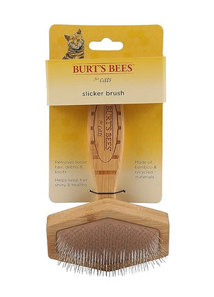 Burt's Bees for Pets Slicker Brush | Removes Loose Cat Fur, Prevents Matting | Ideal for Daily Grooming, Smooth Coat