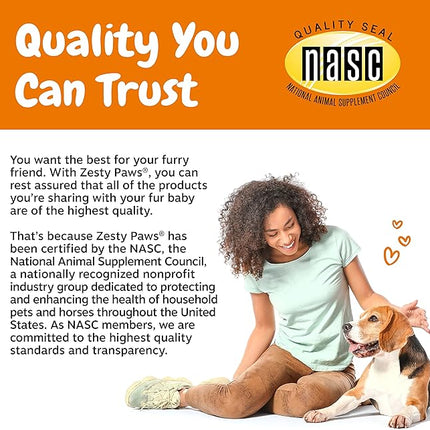 Zesty Paws Senior Dog Multivitamin Treats - Glucosamine for Dogs + Digestive Enzymes & Probiotics - Grain Free Dog Vitamins and Supplements for Skin & Coat + Immune Health Beef - Advanced - 90ct