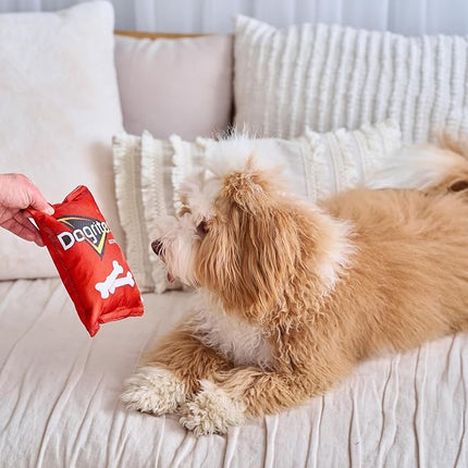 SPOT Fun Foods Dogritos Chips –Plush Squeaker Toy for Small and Medium Dogs, Interactive and Chew-Friendly with a Whimsical Doritos Design, 8-inch