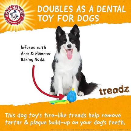 Arm & Hammer for Pets Super Treadz Large Rooster Dental Chew Toy for Dogs Dog Dental Toys Help Reduce Plaque & Tartar Buildup Without Brushing Safe for Dogs up to 35 Lbs