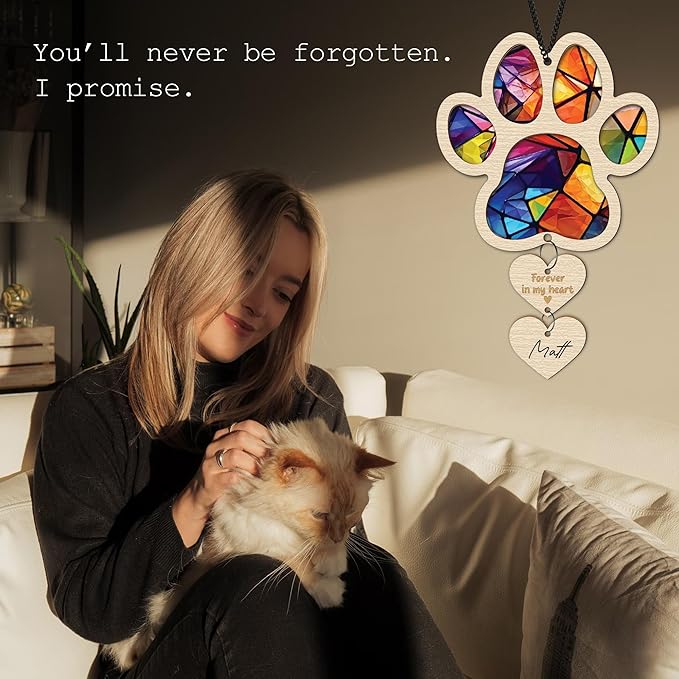 Pet Memorial Ornament for Christmas Tree Xmas Hanging Dog Cat Ornament Sympathy Gift Loss of Pet Passing Away Remembrance Keepsake for Pet Lover Ideas Gift in Loving Memory of Pet PS28-N4