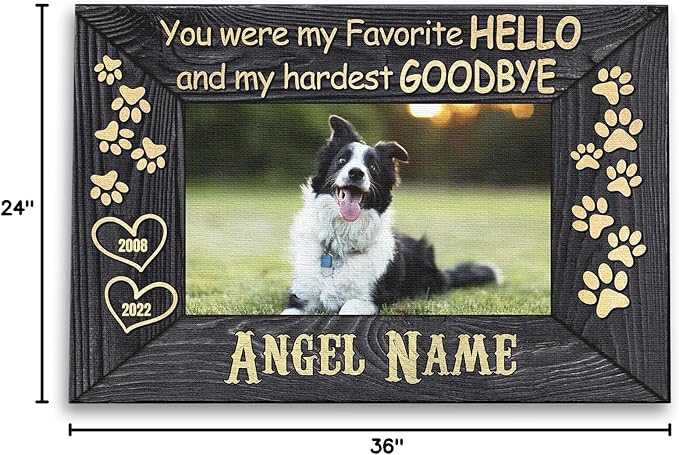 Dem Canvas Personalized Photo Canvas, Dog Loss Gifts, You Were My Favorite Hello, Pet Memorial Gifts, Dog Death Sympathy Gifts, Dog Passing Away Loss Canvas Dog Grieving Gifts (36x24)