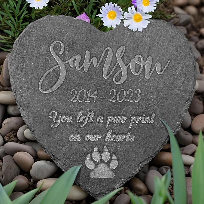 Gift for Loss of Pet, Personalized Memorial Stones, Pet Memorial Gifts for Cats, Lost Dog Sympathy Gift, Bereavement Remembrance Gifts for Loss of Pet - 6 * 6 Inches Memorial Stone