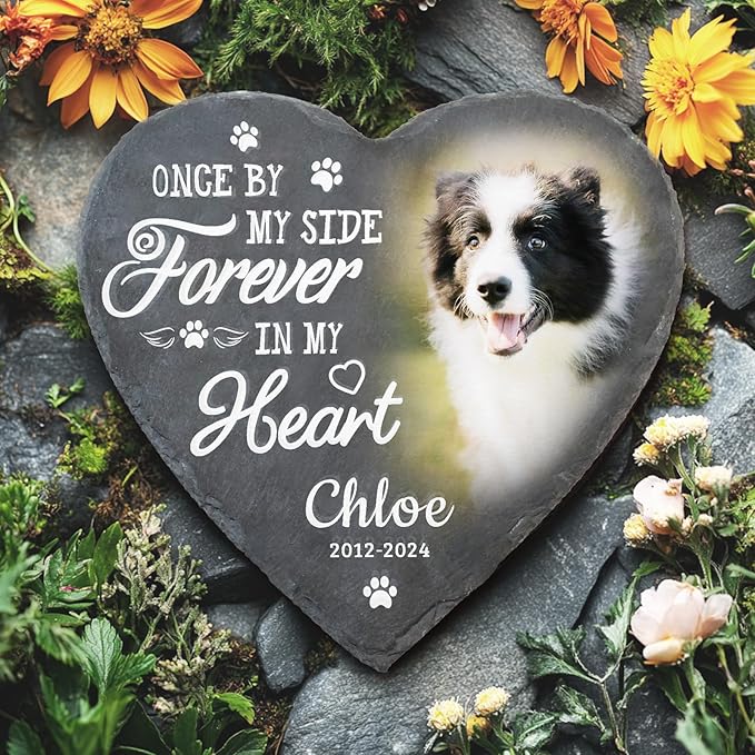 Personalized Dog Memorial Stone, Pet Memorial Sympathy Gifts for Loss of Dog, Pet Passing Away Heart Shape Stone, Cat Bereavement Remembrance Gifts