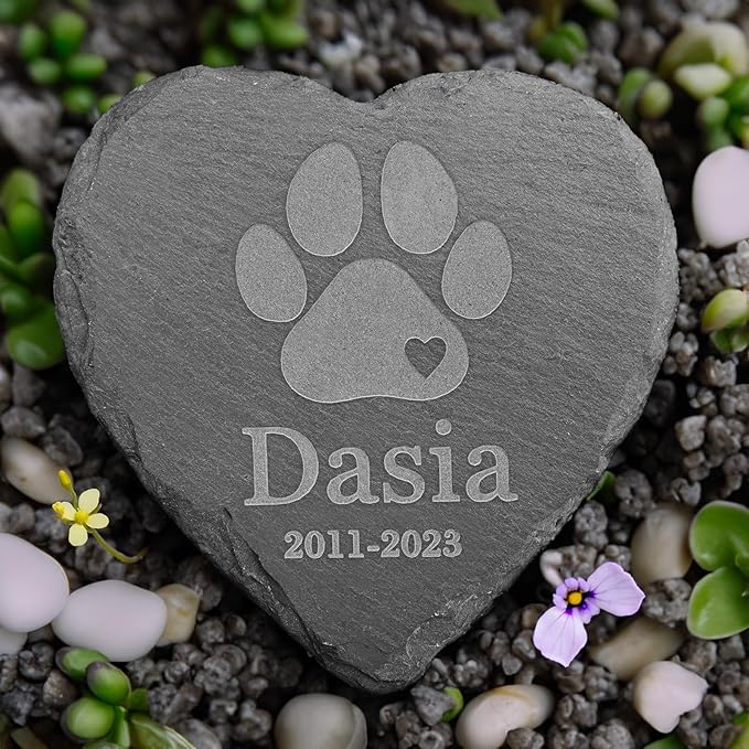 Personalized Dog Memorial Gifts - in Memory of Pet Stones - Cat Memorial Stones for Passing Away - Personalized Ideal Pet Condolence Gifts - Loss of Dog Sympathy Gifts - 4 * 4 Inches Memorial Stone