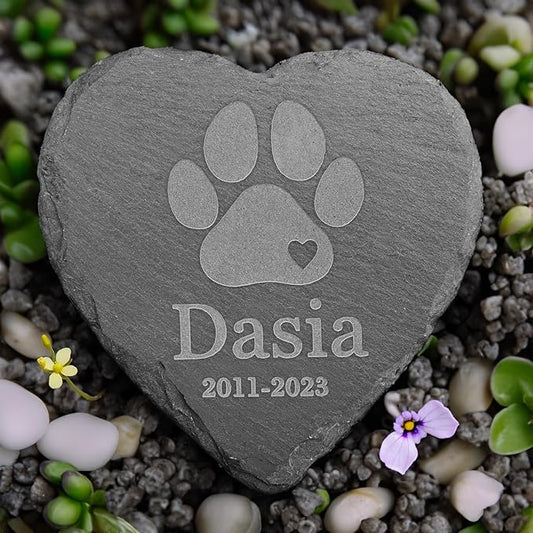 Personalized Dog Memorial Gifts - in Memory of Pet Stones - Cat Memorial Stones for Passing Away - Personalized Ideal Pet Condolence Gifts - Loss of Dog Sympathy Gifts - 4 * 4 Inches Memorial Stone
