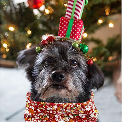 Lionheart glory Christmas Dog Bandana Red Dogs Bandana 1 Pack Washable Soft Dog Scarf, Square Adjustable Pet Bandanas for Medium Large Dogs
