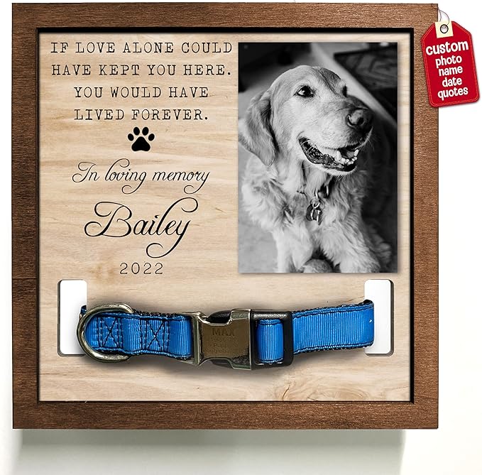 Dog Memorial Gifts Bereavement Gifts Cat Memorial Dog Loss Sympathy Gift Custom Cat Picture Collar Frames Keepsakes Death Remembrance Funerary Decor Wall Best Dog Ever