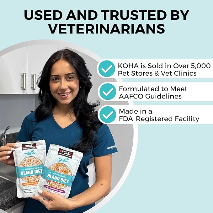 KOHA Pet Limited Ingredient Bland Diet for Dogs Value Pack, Lamb and White Rice Recipe Sensitive Stomach Wet Dog Food, Gentle Formula Easy to Digest Bland Diet Dog Food, Pack of 30