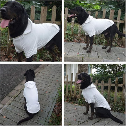 Lovelonglong Blank Basic Hoodie Sweatshirt for Dogs 100% Cotton Fits Small Medium Dachshund Large Dog Off White XS