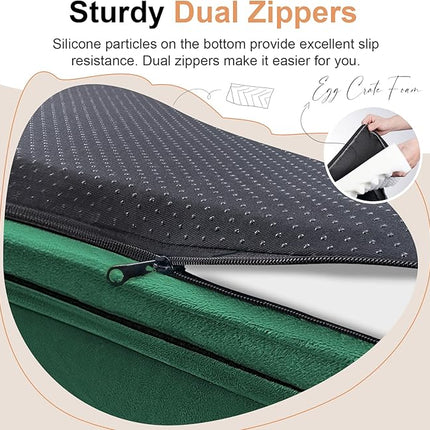 Small Dog Bed Orthopedic Washable: Beds Bolster Small Sized Dogs Bed Egg Crate Foam Couch Sofa Waterproof with Removable Cover - Emerald