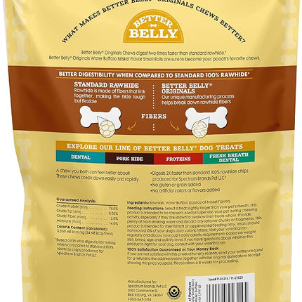 Better Belly Highly Digestible Rawhide Small Roll Chews, Treat Your Dog to a Chew with NO Artificial Colors or Flavors