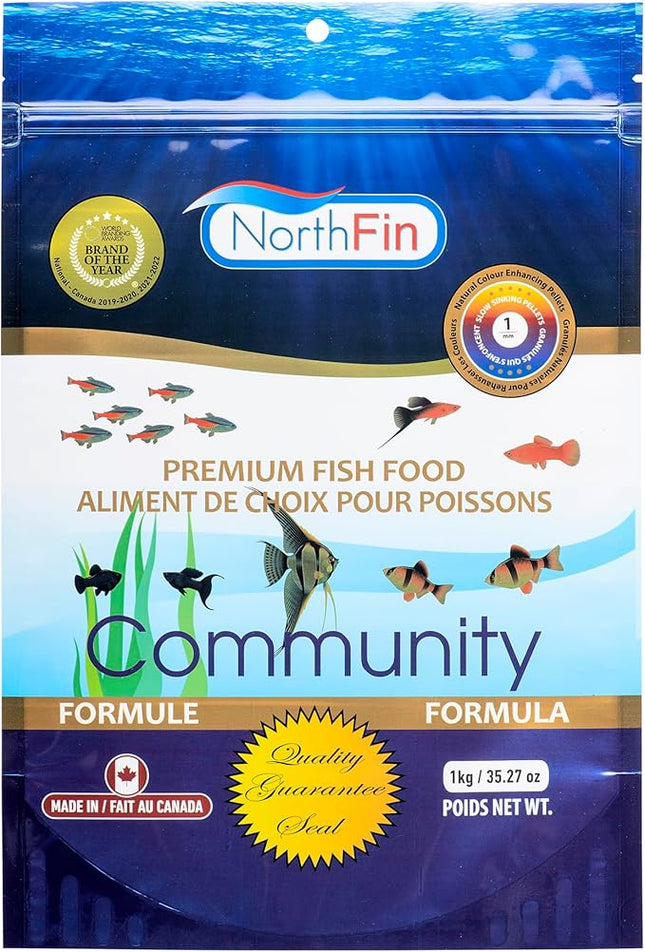 Northfin Fish Food Community Formula Slow Sinking Pellets (1mm 1kg)