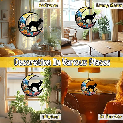 Border Collie Memorial Suncatcher, Personalized Rainbow Bridge Remembrance with Name & Date, Dog Lover Passing Away Gift, Loss of Pet Bereavement Gifts, Hanging Window Decor, Car