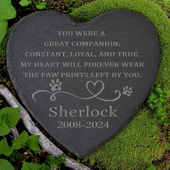 Personalized Pet Memorial Stone, Dog Memorial Gifts for Loss of Dog, Pet Loss Gifts, Pet Memorial, Loss of Dog Sympathy Gift, Dog Remembrance Gift, Pet Bereavement Gifts - A Great Companion