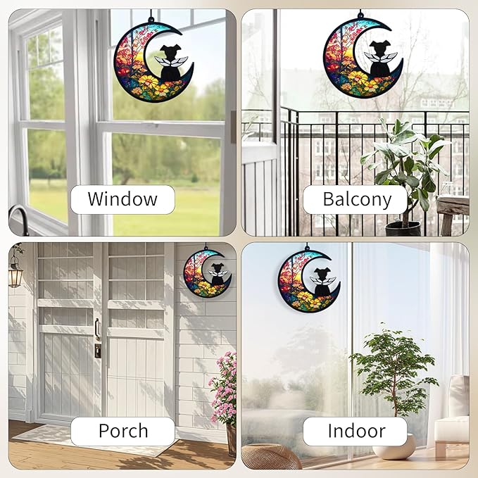 DIY Dog Angel Memorial Suncatcher, Pet Sympathy Keychain with Sympathy Card, Memorial Gifts for Loss of Dog, Pet Passing Away Remembrance Gift (Sunflower)