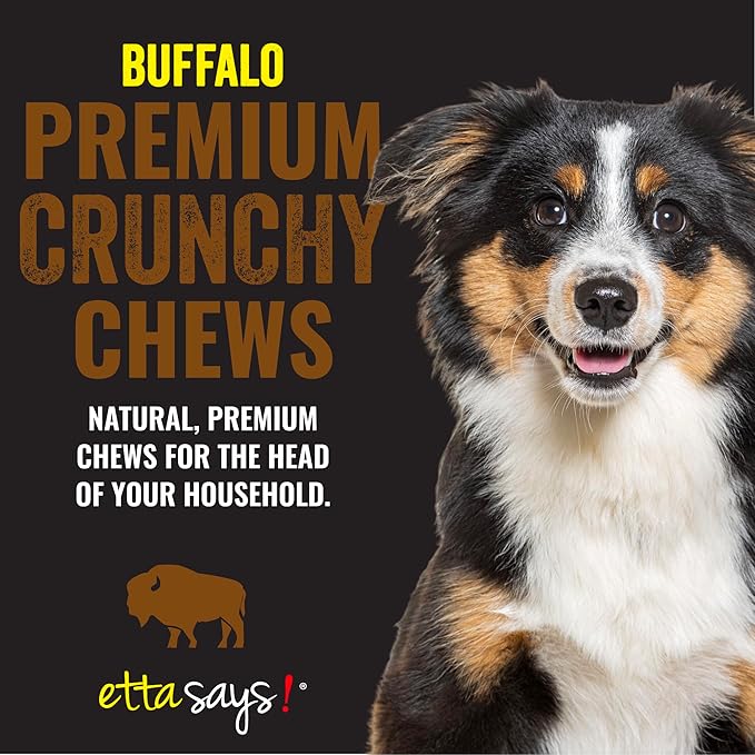 etta says! Premium Crunchy 7" Buffalo Dog Chews - Grain-Free Dog Treats, Good for Teeth, Easy to Digest - Made in The USA (20 Count Pack of 1)
