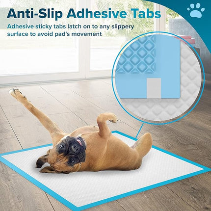 Large Puppy Pads 100 Count - 24" x 24" Pee Pads for Dogs with Adhesive Sticky Tapes, Ultra Absorbent Dog Pads, Perfect for Incontinent Dogs and Potty Toilet Training