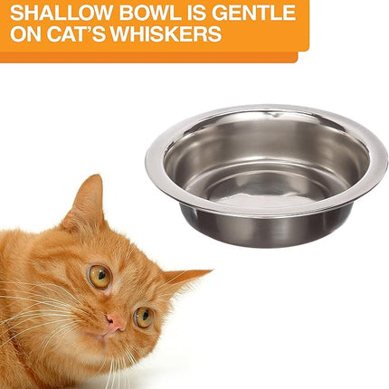 Neater Feeder Deluxe Mess Proof Cat Bowls Elevated for All Breeds – Made in USA – No Spill Raised Bowls for Indoor Cats – Stainless Steel Food and Water Bowl Set, Pet Dish Feeding Station, Grey