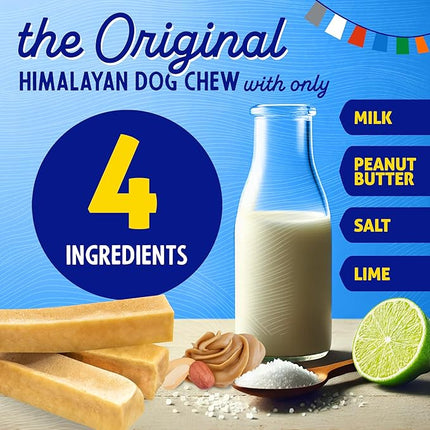 Himalayan Dog Chew Original Yak Cheese Chew, Peanut Butter, 1 Medium Stick, 2.3 oz, Gluten Free, Healthy Treats, Grain & Lactose Free 100% Natural, Long Lasting, for Dogs Under 35 lbs