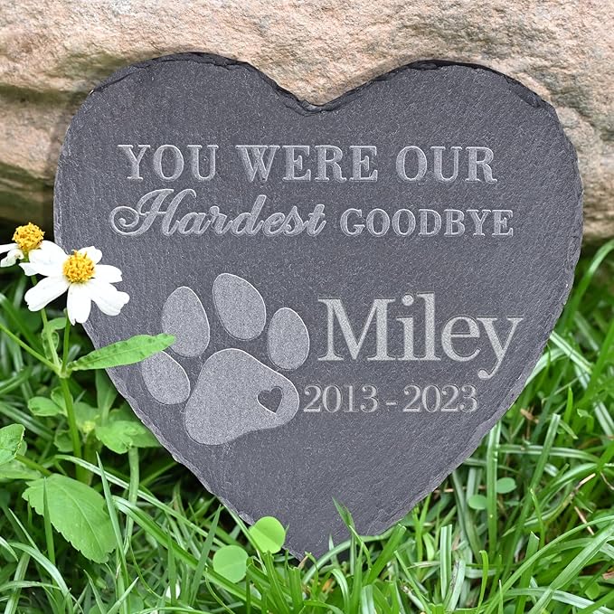 Pet Memorial Stones, Gifts, Loss of Sympathy Dog Gifts for Dog, Bereavement Grave Marker, in Memory - Style D, 6''x6''/15x15cm