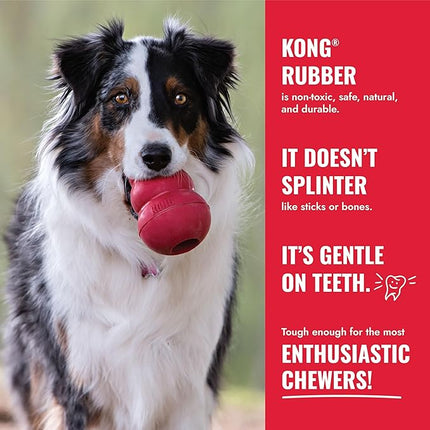 KONG Ball with Hole - Durable Dog Fetch Toy for Training, Interactive Playtime & More - Classic Natural Rubber Ball - Red - for Large/X-Large Dogs