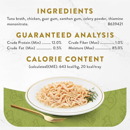 Purina Fancy Feast Appetizers Grain Free Wet Cat Food Complement White Meat Chicken Appetizer in a Savory Tuna Broth Cat Food Topper - (Pack of 10) 1.1 oz. Trays