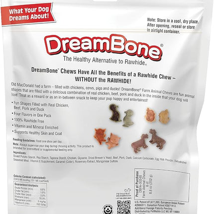 DreamBone Farm Animal Chews, Rawhide Free Dog Chews Made with Real Meat and Vegetables, 6 Count