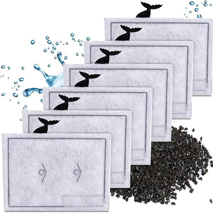 6 Packs Small Filters Cartridges Compatible with Aqueon Small Filter Carbon Filter Cartridge Compatible with Aqueon QuietFlow E Internal Power Filter 10 and 1/2.5/5 Gallon Minibow Aquarium Filters