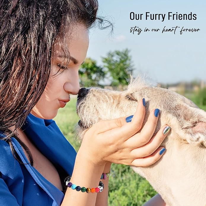 TONY & SANDY Dog Memorial Gifts, Pet Sympathy Rainbow Bridge Pet Memorial Bracelet for Men Women Girls Who Loss of Beloved Dog Cat