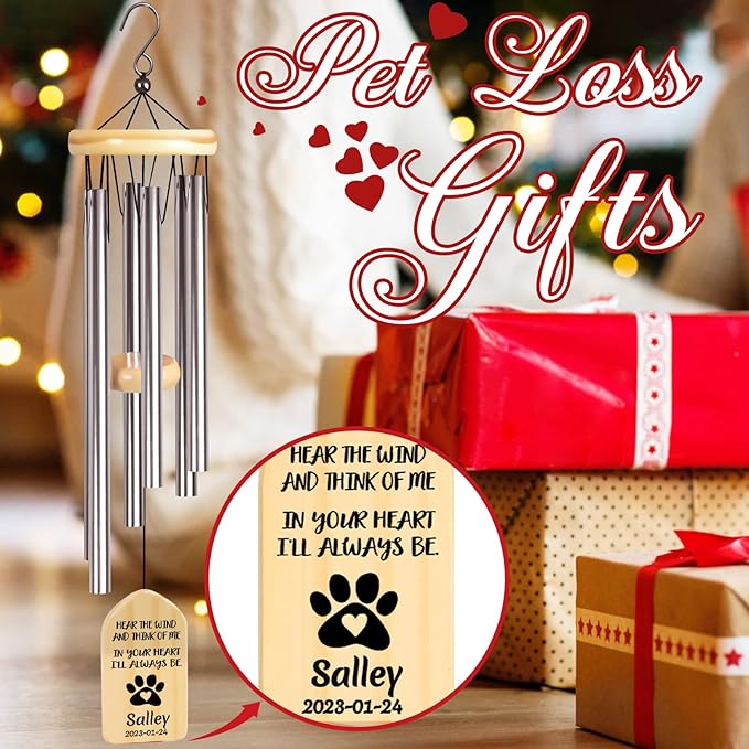Personalized Pet Loss Gifts Cat, Personalized Pet Loss Wind Chimes, Pet Memorial Gifts, Loss of Cat Gifts, Loss of Cat Sympathy Gift, Cat Memorial Gifts, Pet Bereavement Gifts Cat