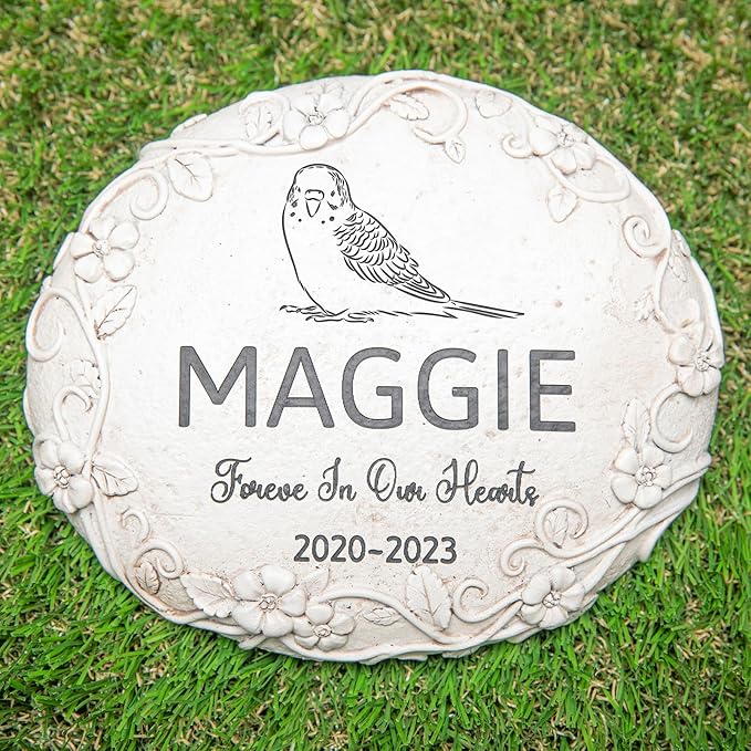 Personalized Parakeets Memorial Stone, Pet Grave Marker Budgie, Parakeets Headstone, Budgie Tombstone, Parakeets Gravestone, Budgie Memorial Gifts
